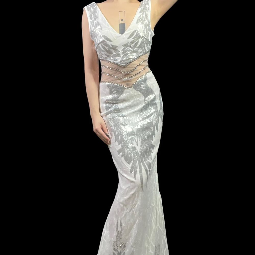 MISSORD CUT OUT SEQUIN MAXI DRESS